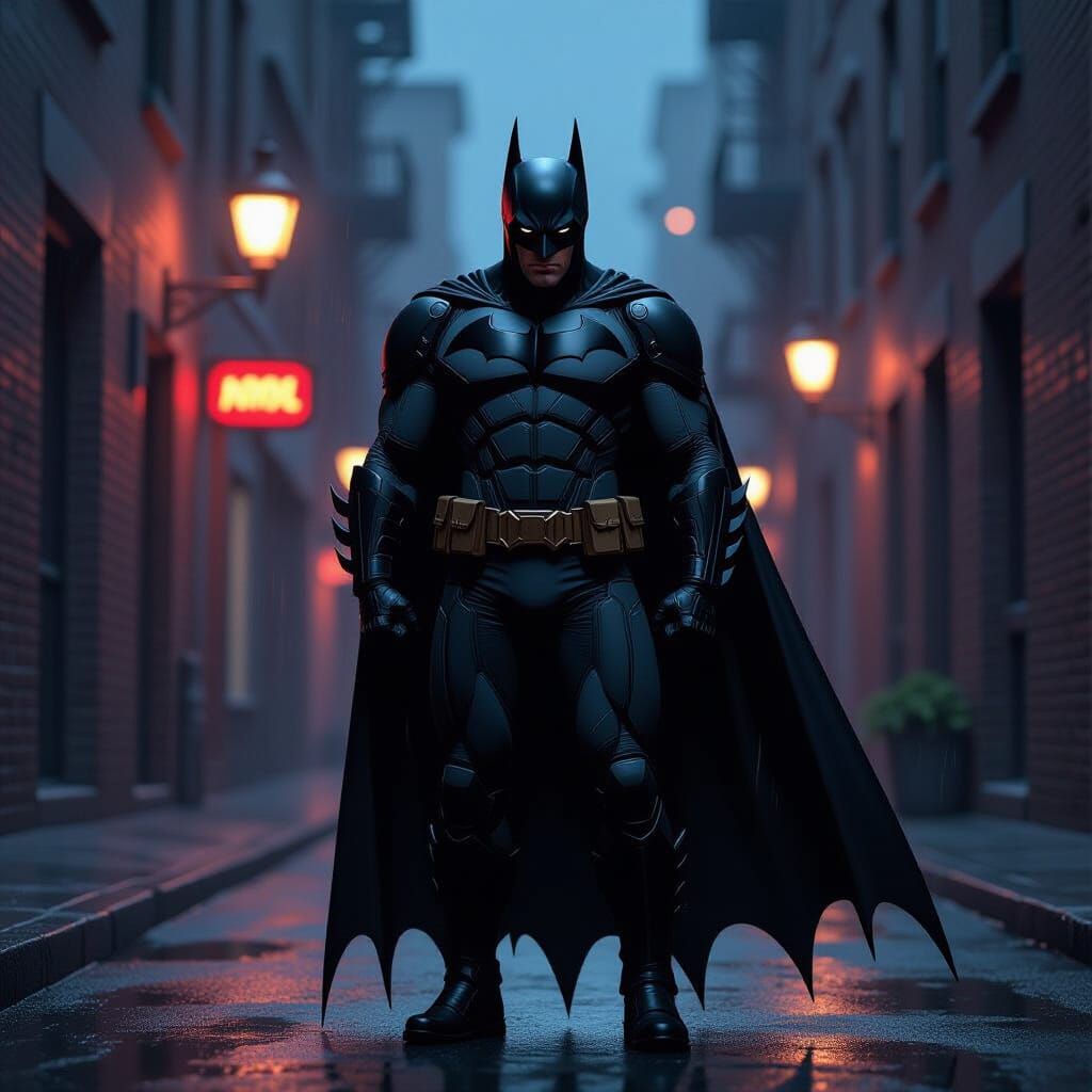 Gotham Vigilante in Dark Fantasy Batsuit
