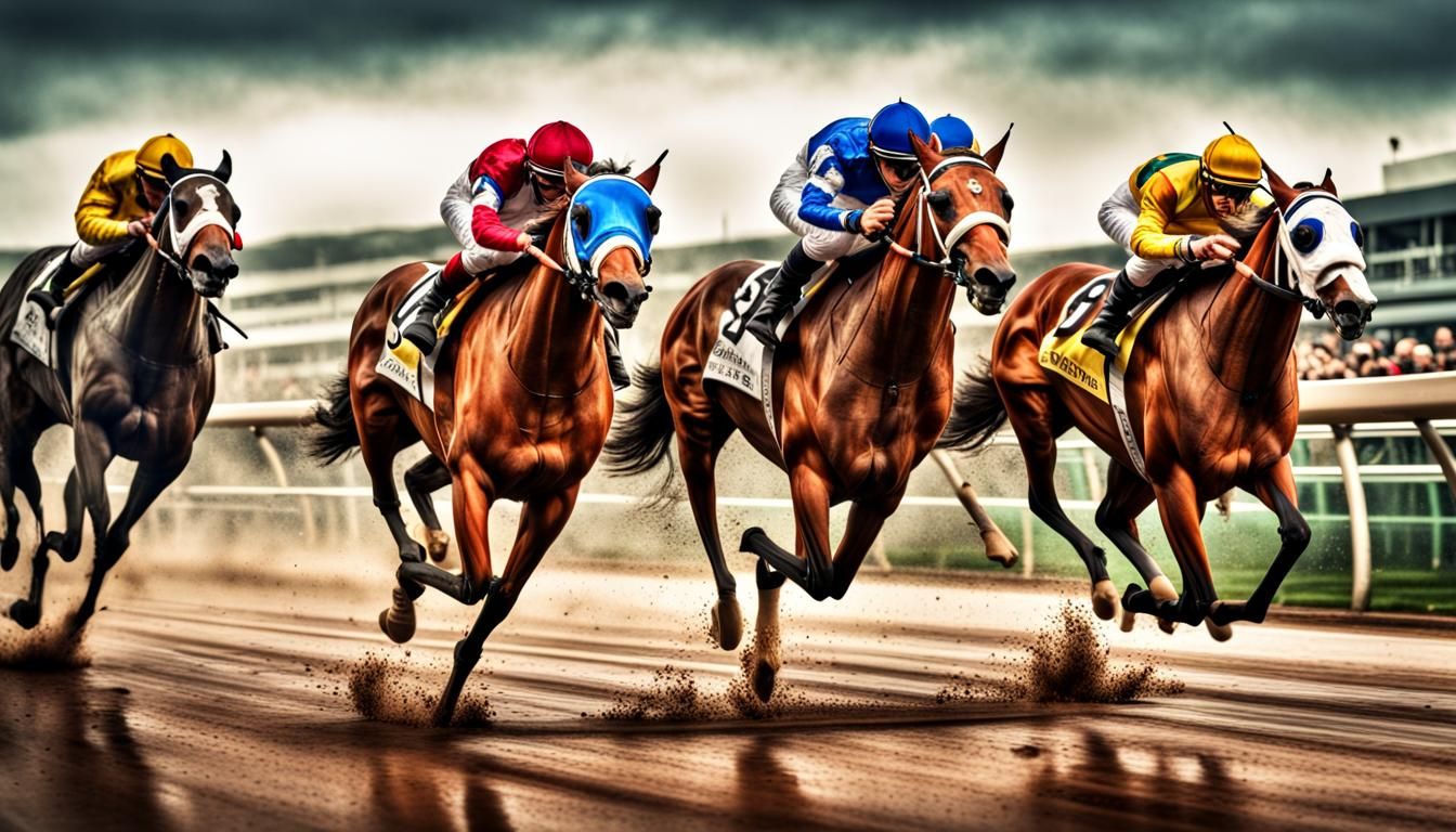 Hyperrealistic Photo Finish at the Races