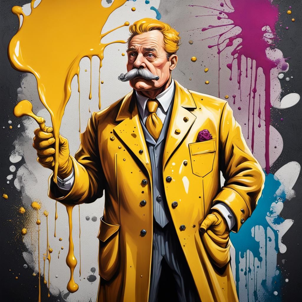 Colonel Mustard Graffiti Art in Polychromatic Splash Style