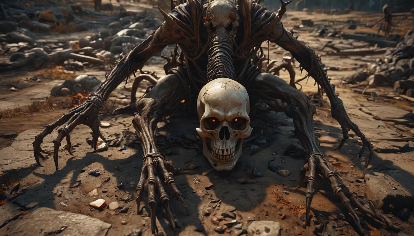 Devilish Creature Emerges: Dark Fantasy Concept Art