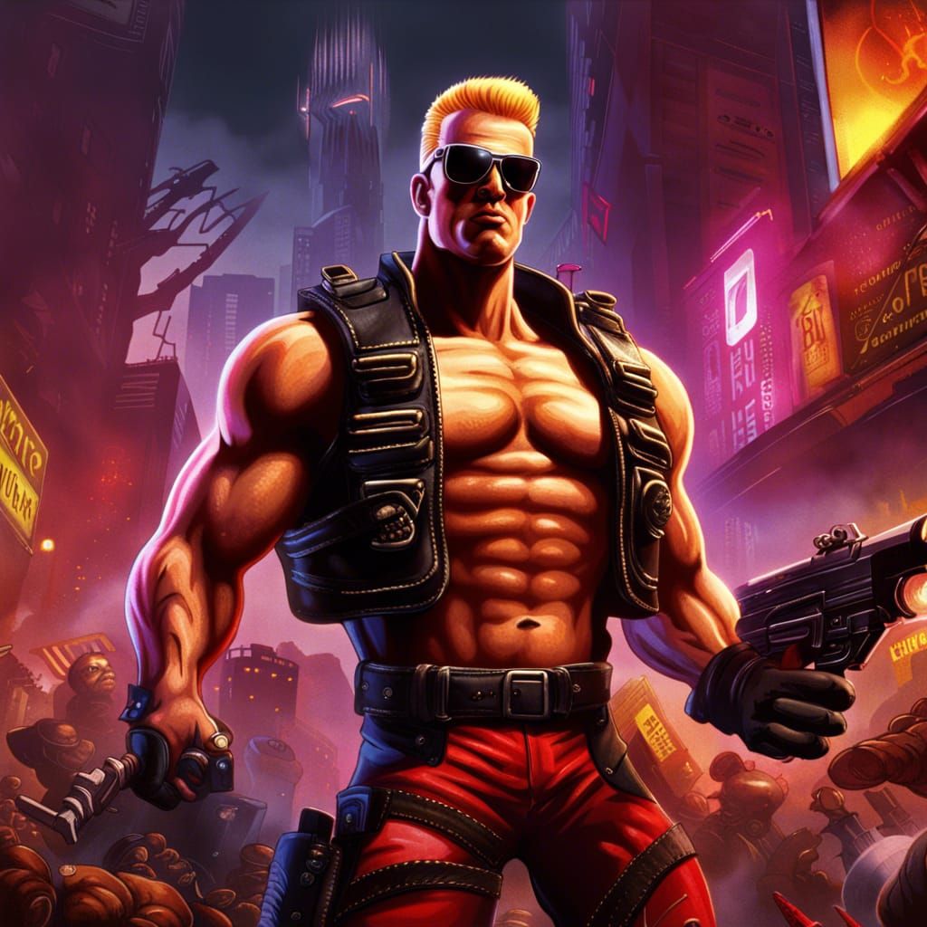 Duke Nukem Game Cover Art: Epic Showdown