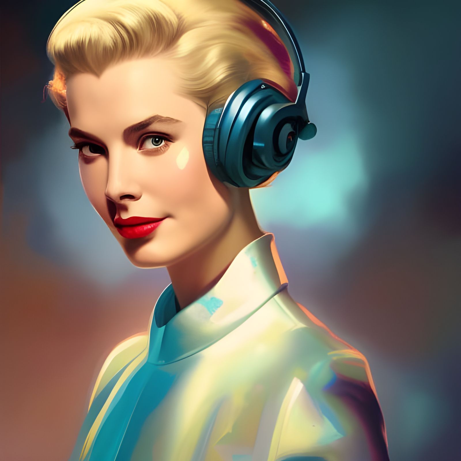 Grace Kelly as DJ in Hyperdetailed Portrait
