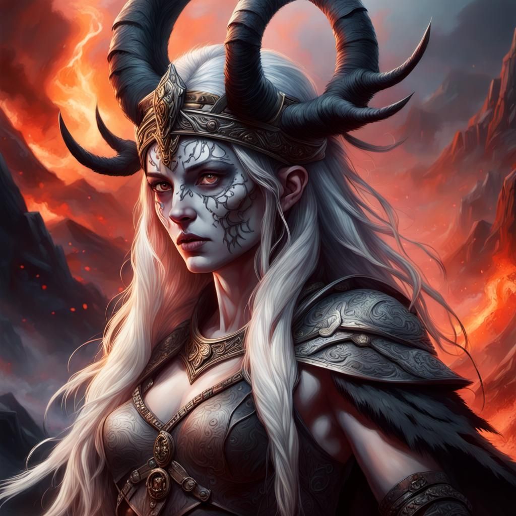 Hel, Ruler of Helheim: Hyperrealistic Splash Art