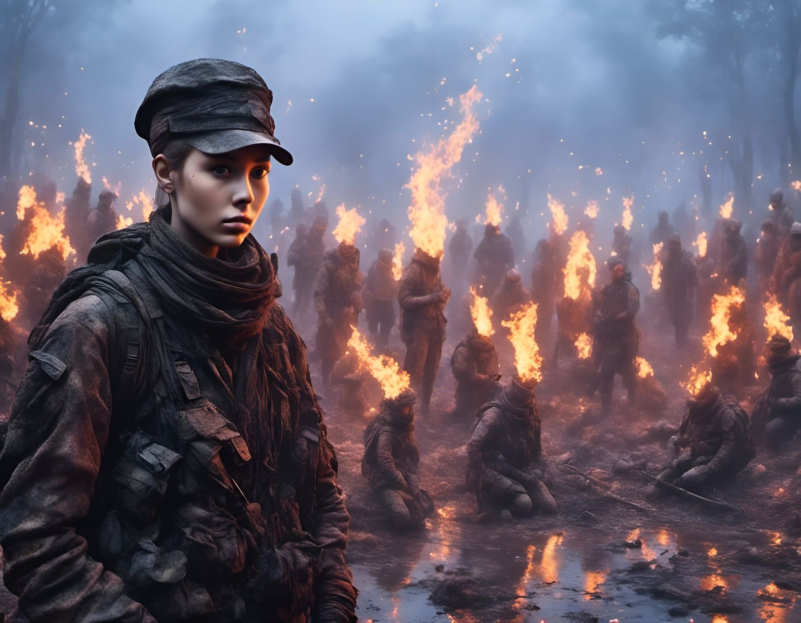 Ukrainian Soldiers in Graphic Meld Style