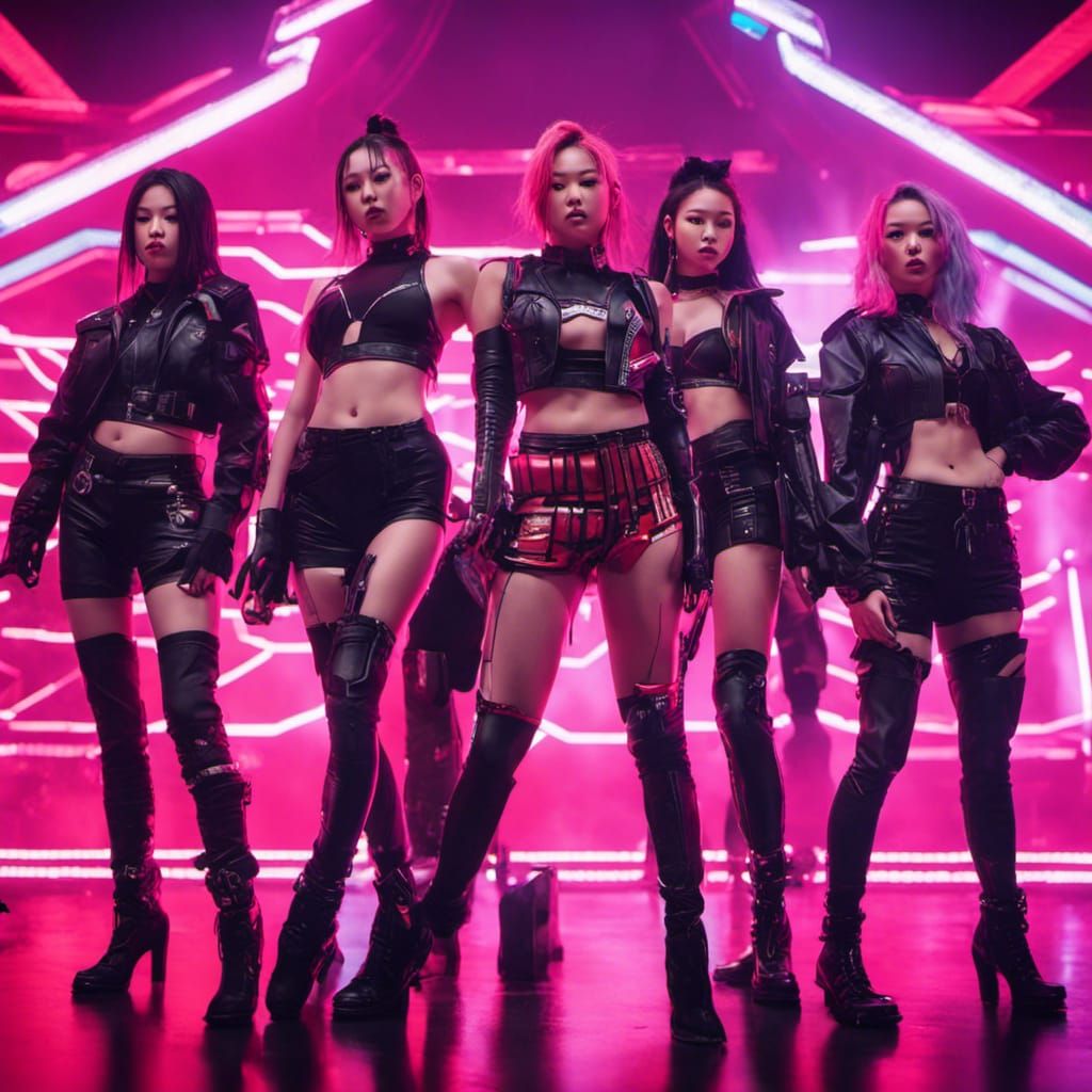 ITZY Cyberpunk Performance with Neon Lighting