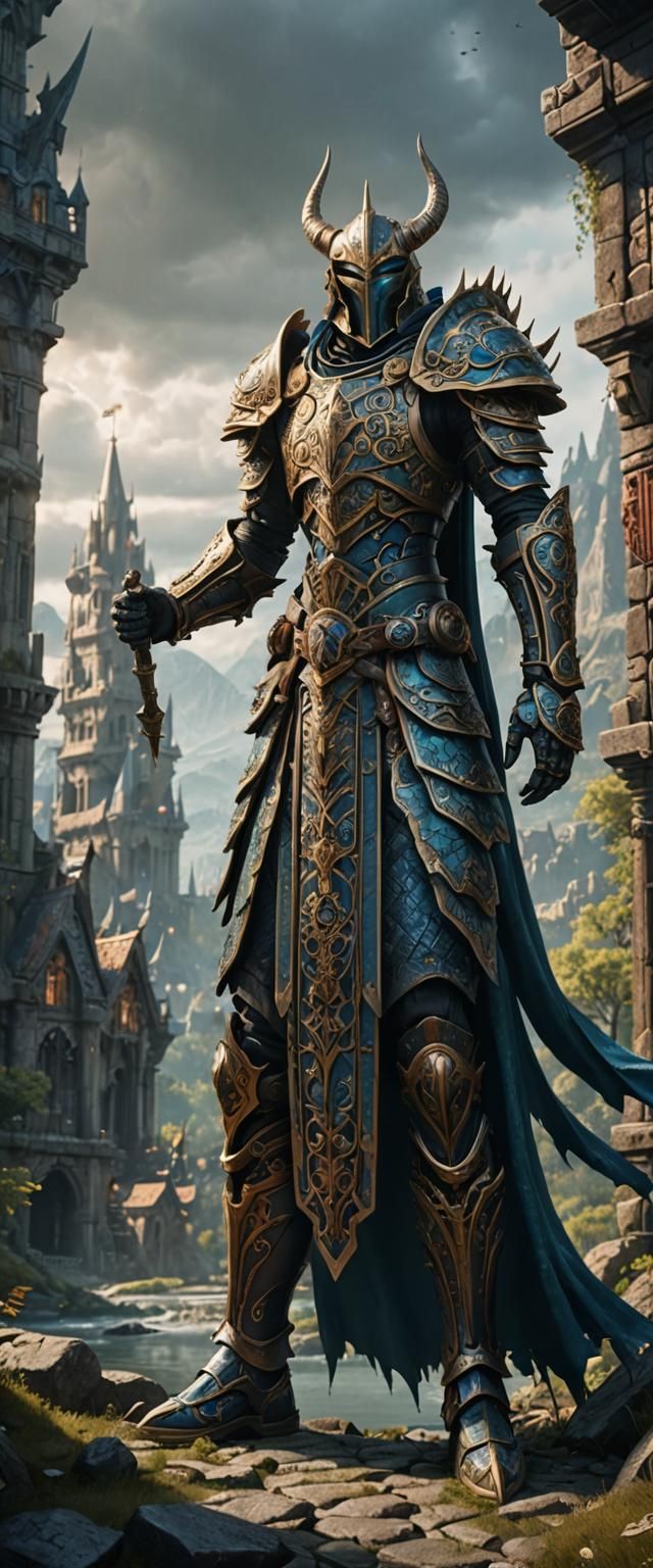 Detailed Armor in Fantastical Matte Painting Style