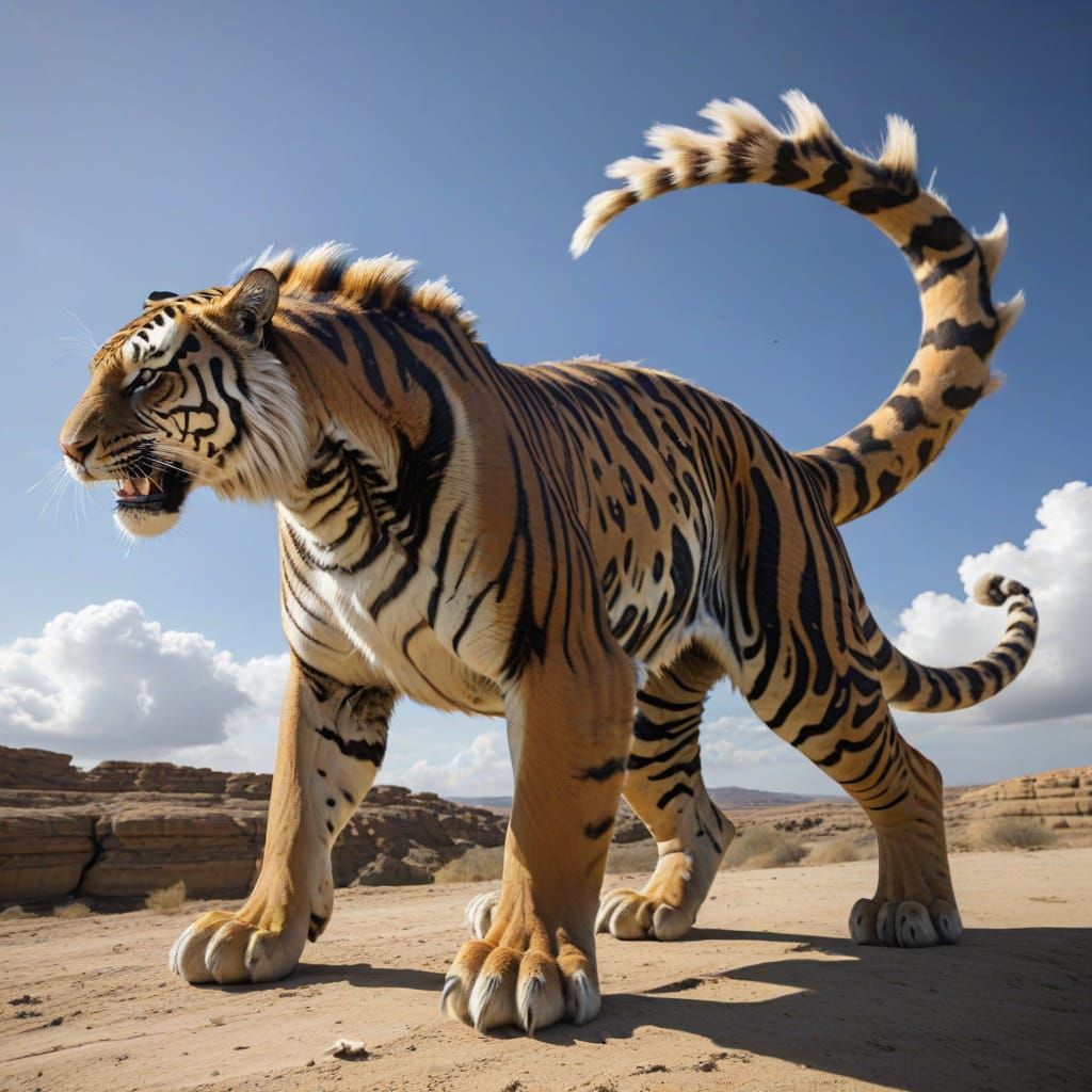 Fierce Gigatiger in Whirling Storm