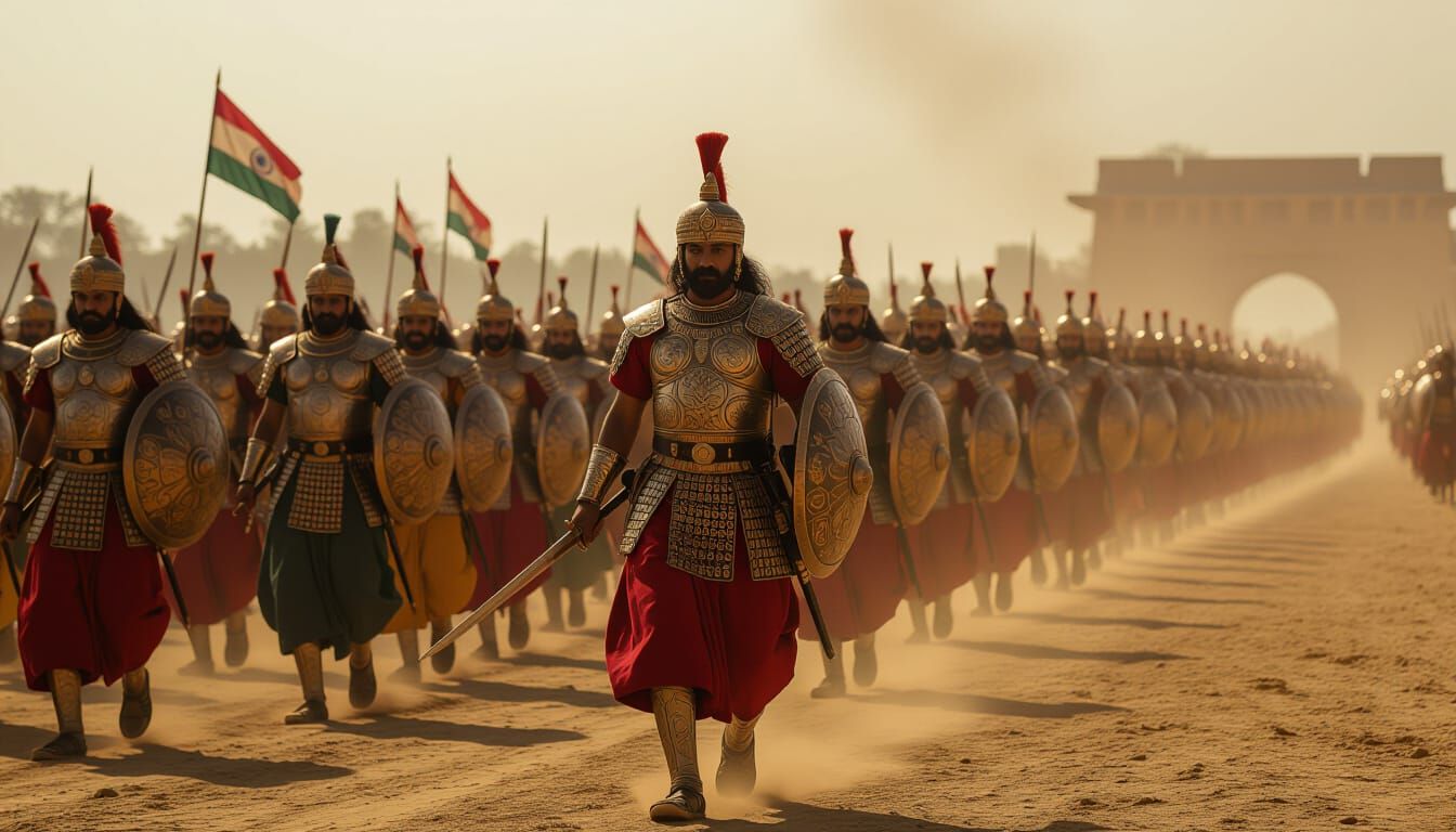 Ancient Indian Army Marching in Formation