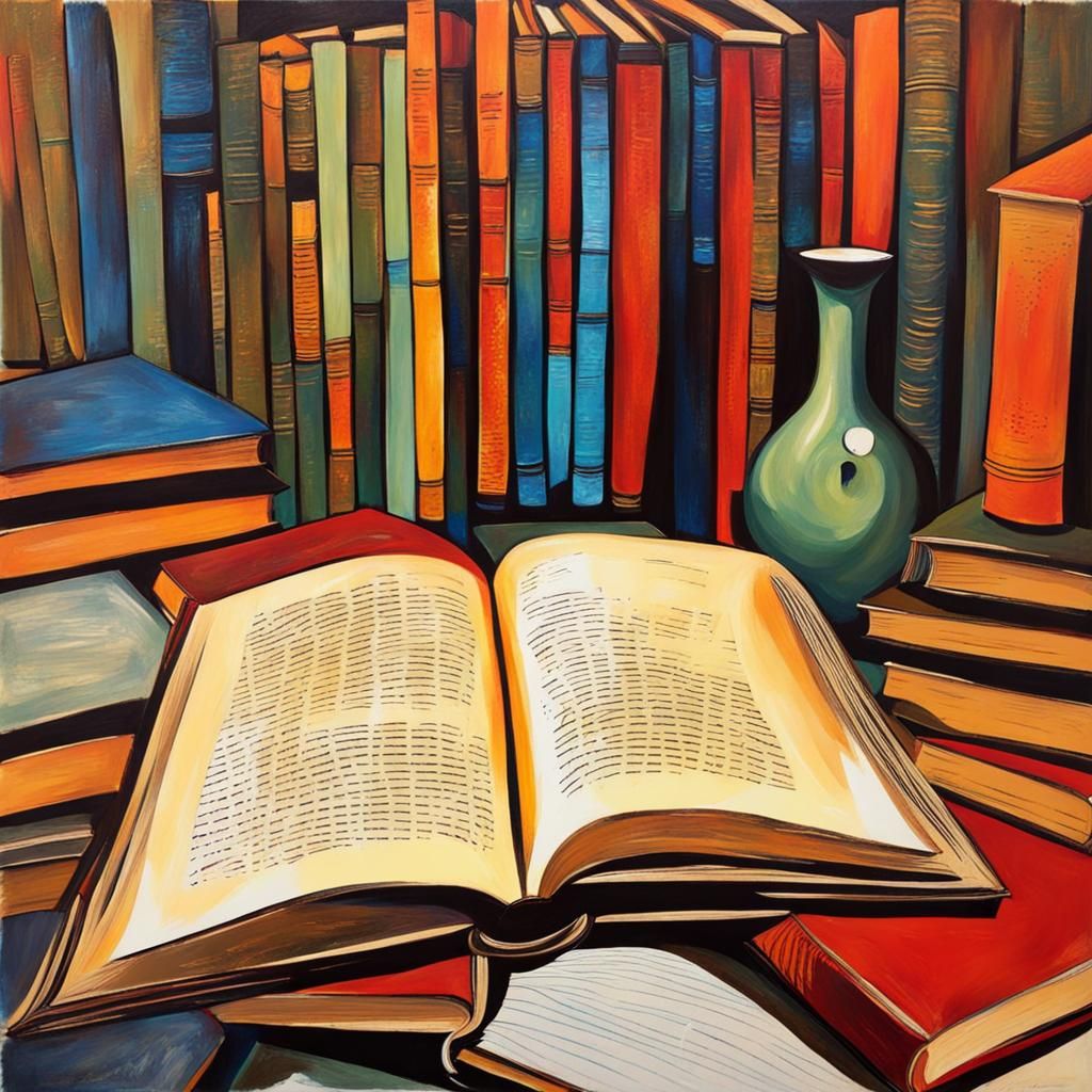 Abstract Art Depicting Book Lovers