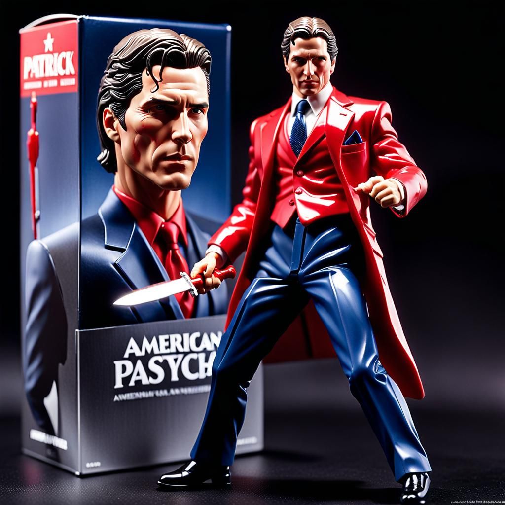 Cutthroat Collector's Delight: The Bloodied Christian Bale as Patrick Bateman Action Figure