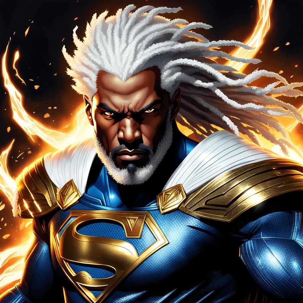 Electric Superman God with Diamond Eyes