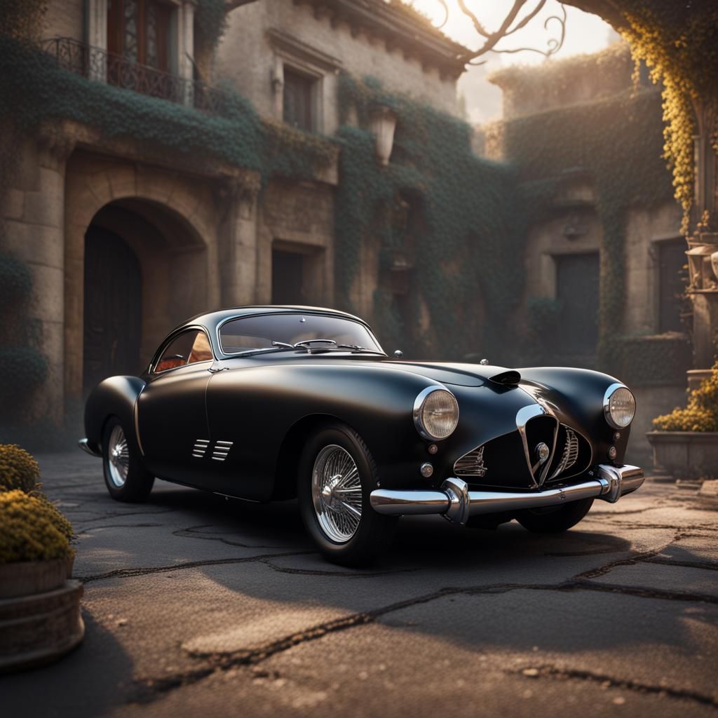 Black 1953 Pegaso Z-102 Supercar Matte Painting