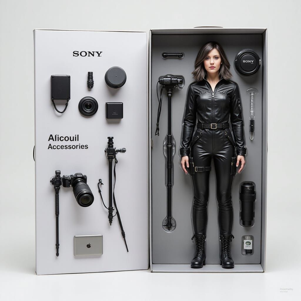 An action figure in packaging labeled 'Photographer Sony'.