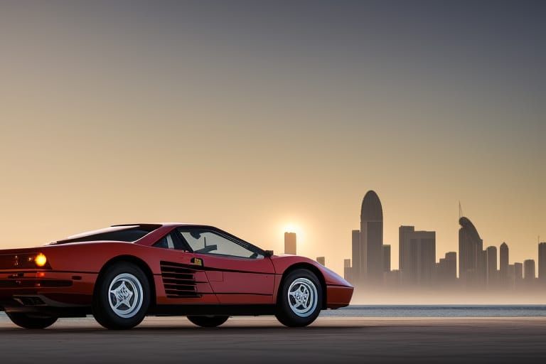 Ferrari Testarossa on Miami Beach