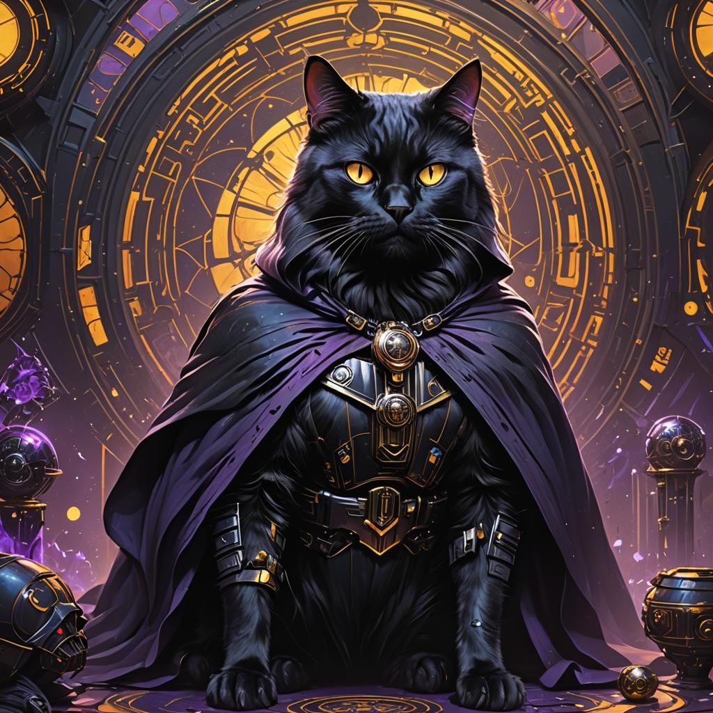Darth Vader Black Cat in Dark Fantasy Art
