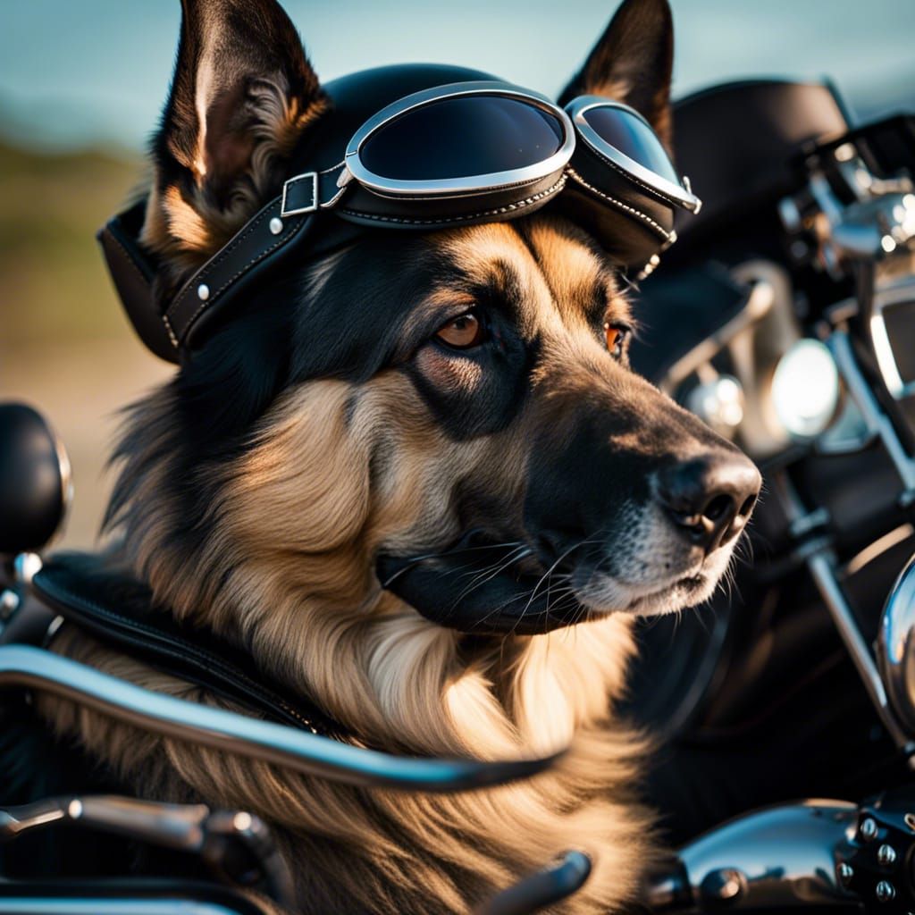 Biker and Dog Road Trip on Coastal Highway