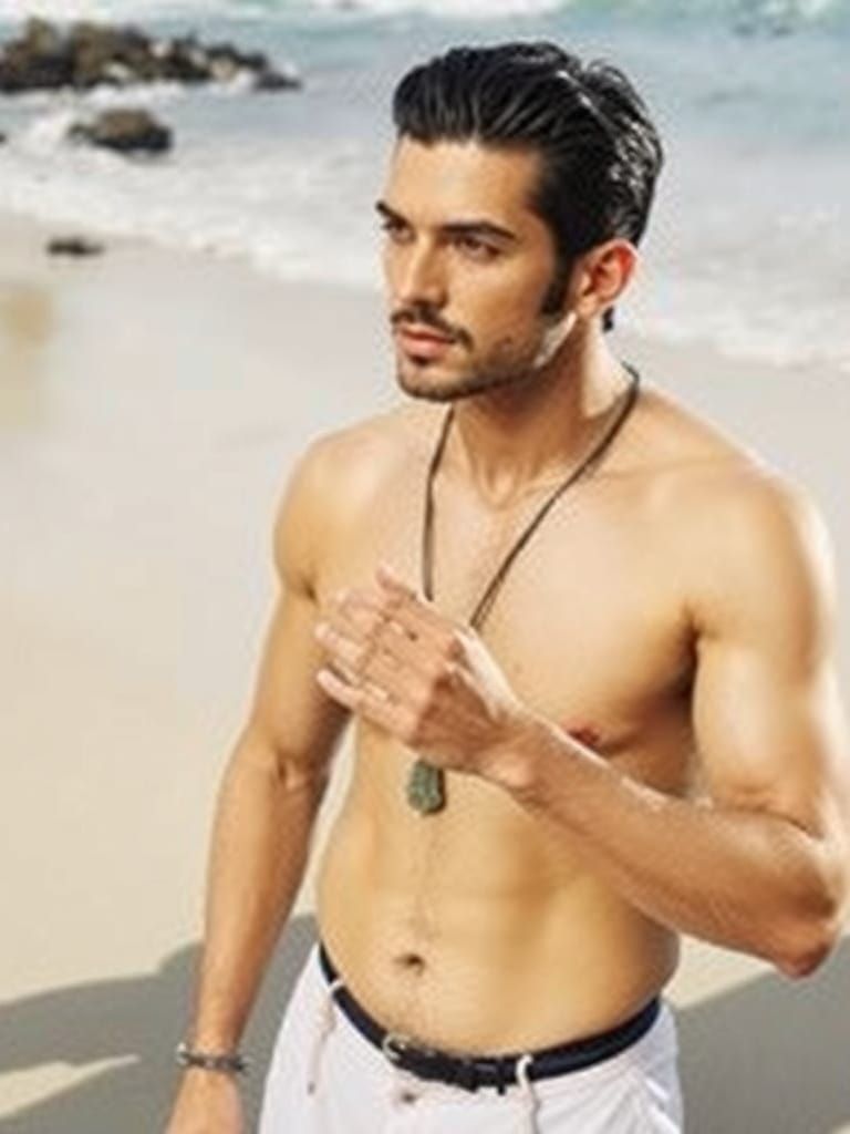 A hot guy wet sweat and dampness on his beautiful chest, looking at you with knowing glance.