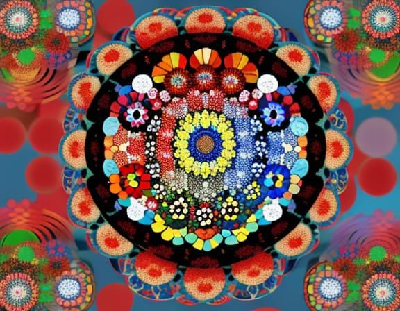 Whirling Garden of Vibrant Colors in a Kaleidoscopic Aesthet...