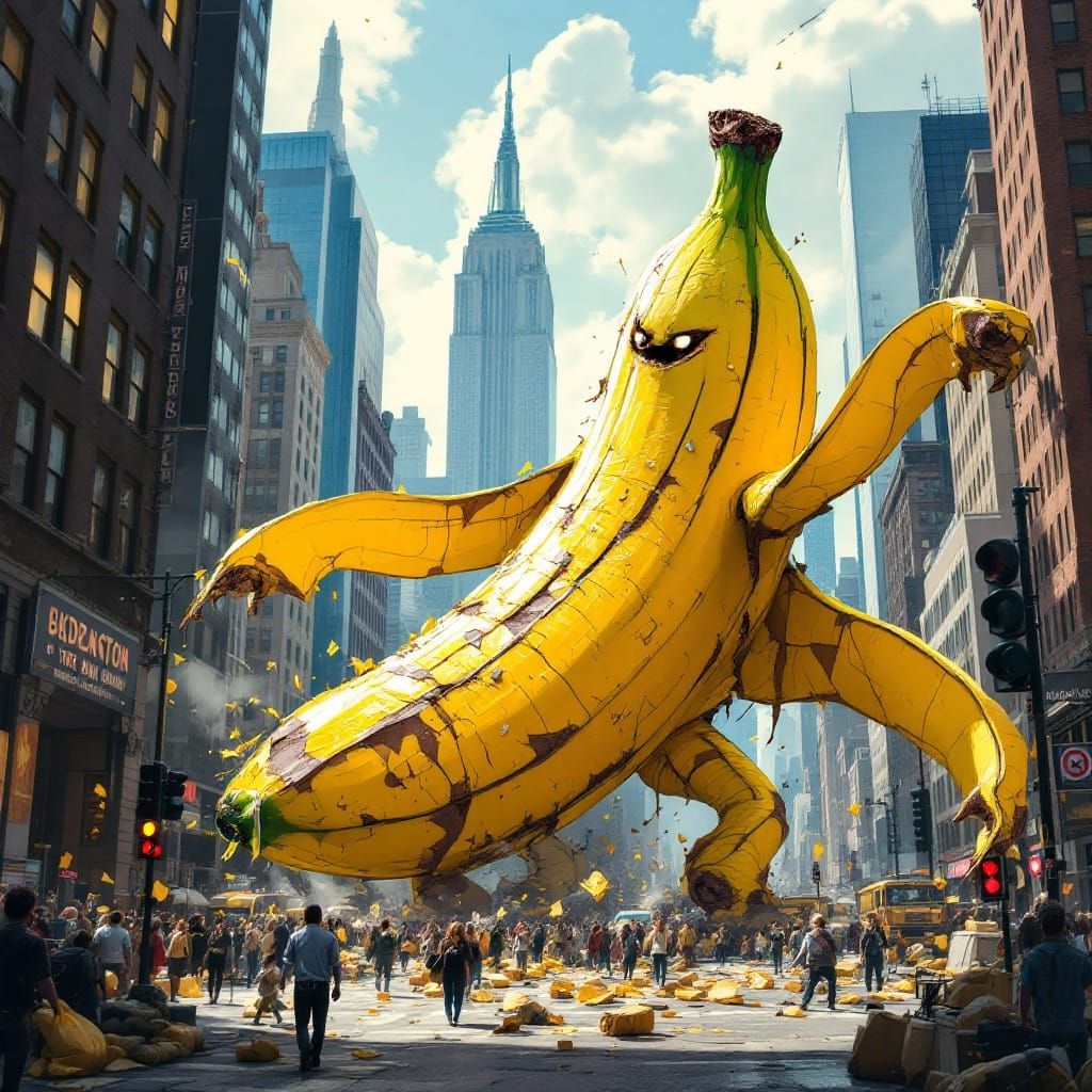 Giant Banana Monster Rampages Through New York City