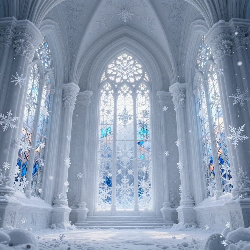 Magical Winter Cathedral of Snowflakes