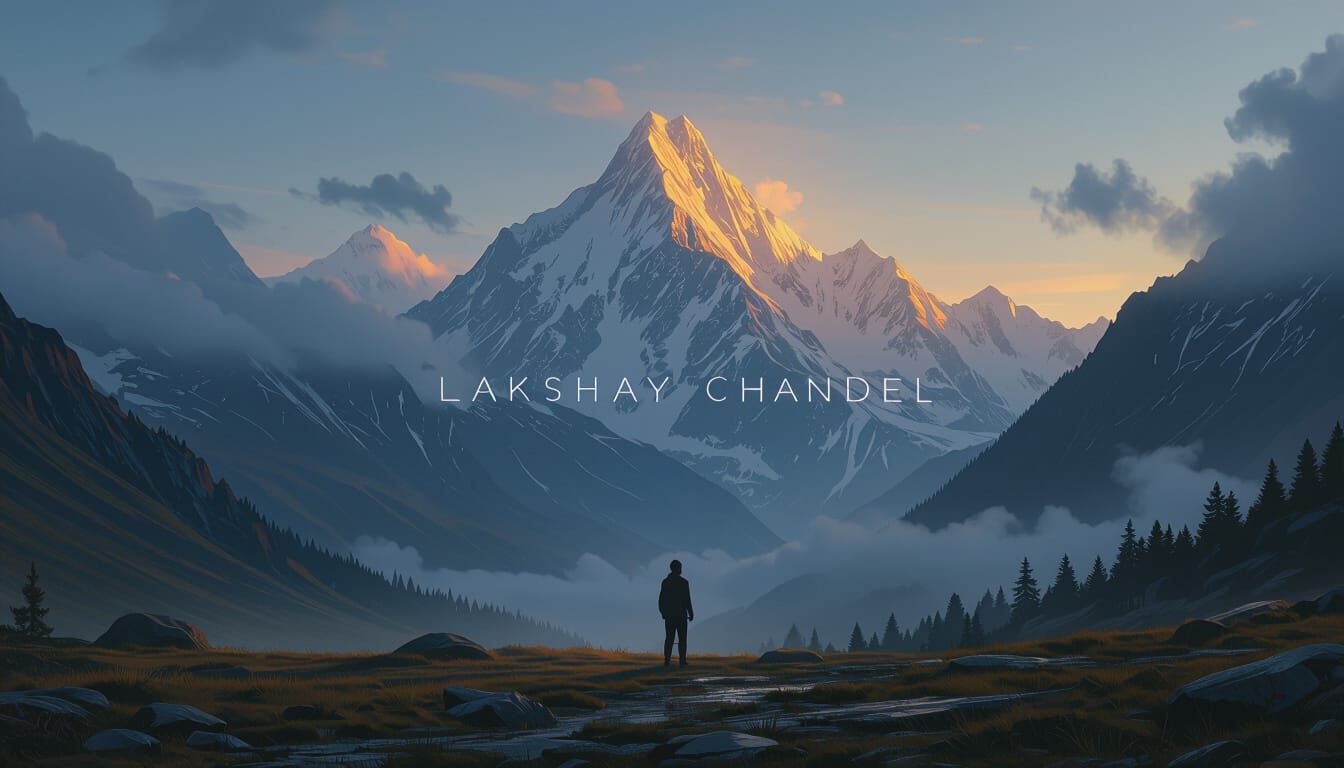 Majestic Mountain Landscape with Modern Typography