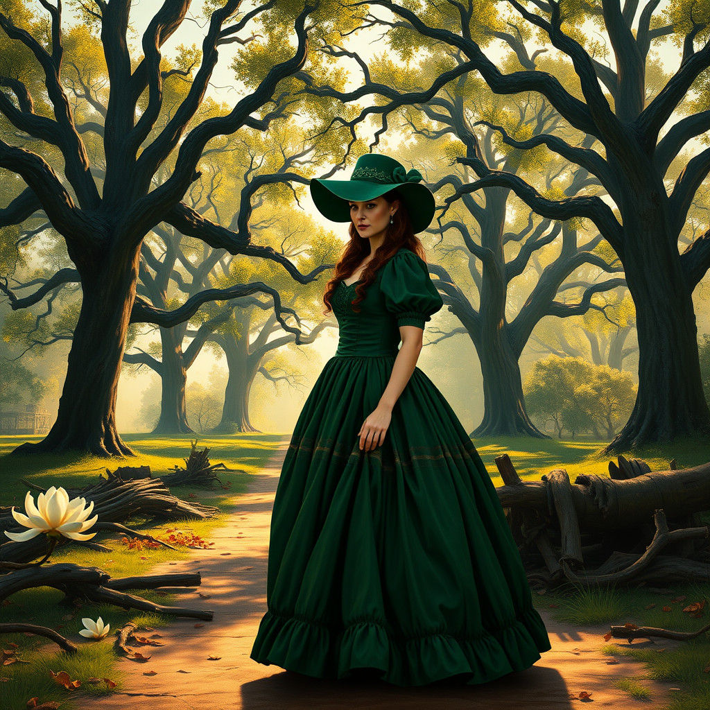 Scarlet O'Hara in War-Torn Plantation, Regionalist Realism