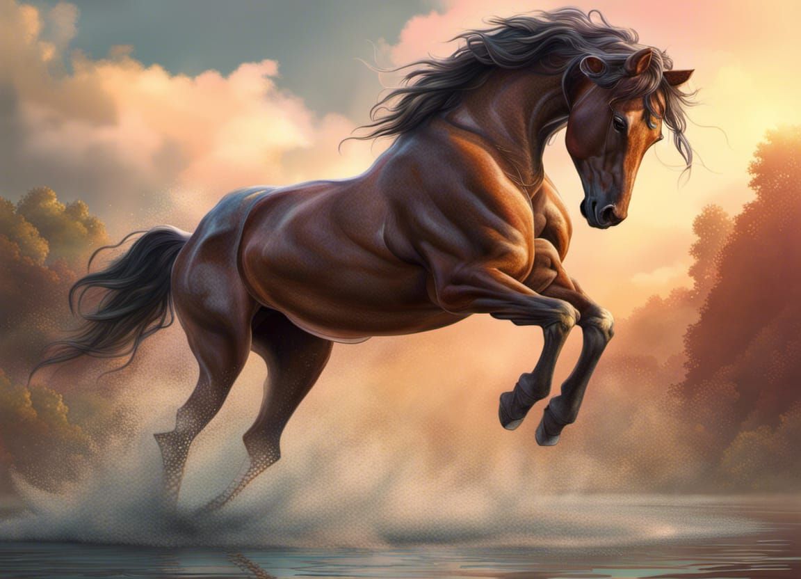 Hyperrealistic Centaur in Splash Art Style