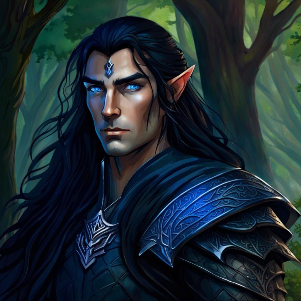 Elven Warrior in Dark Fantasy Style