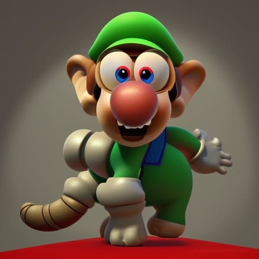 Mario as an Elephant: Pixar-Style 3D Render
