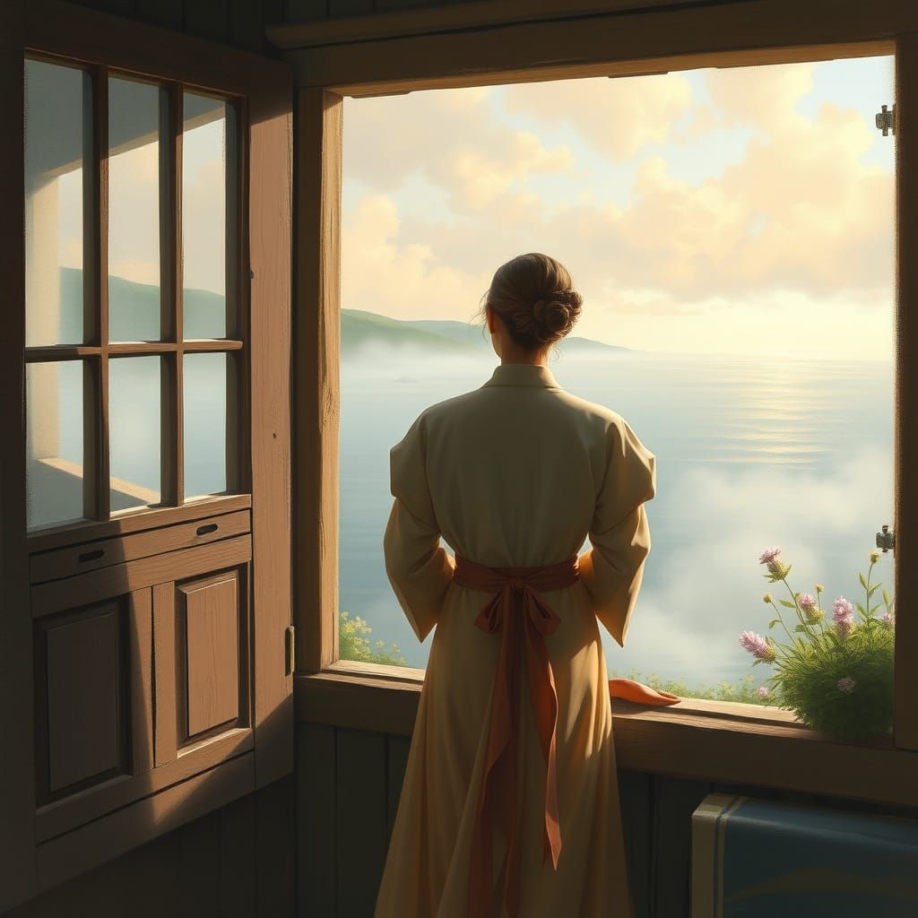 Ethereal Seaside Vista in Kinkade Style