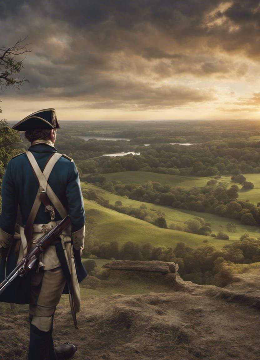 British Soldiers in American Revolution Battle Scene