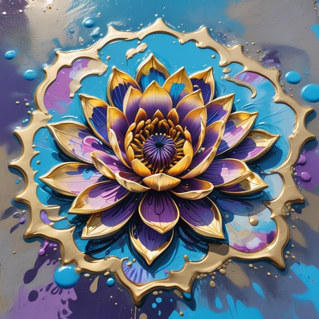 Golden Lotus in Radiating Blue Water: Anime Graffiti