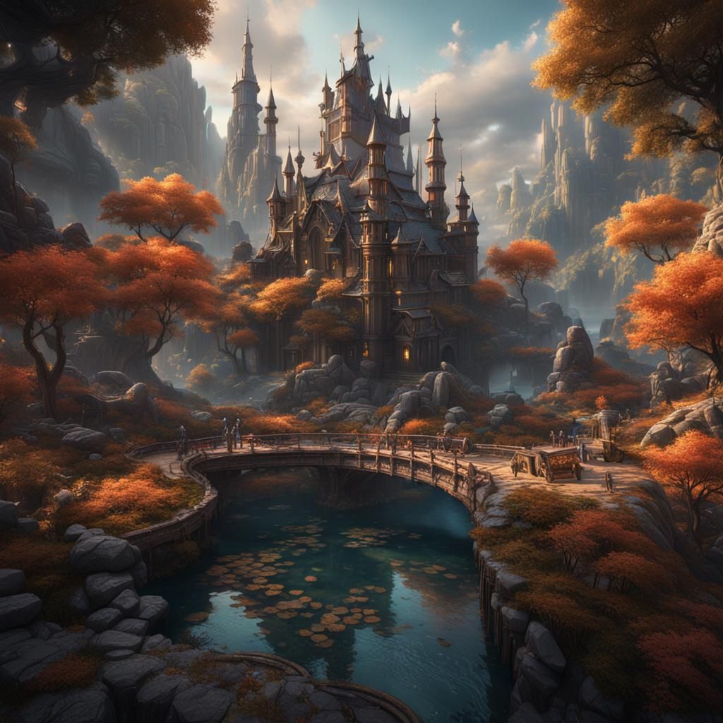 Detailed Matte Painting in Deep Color, 8K Resolution