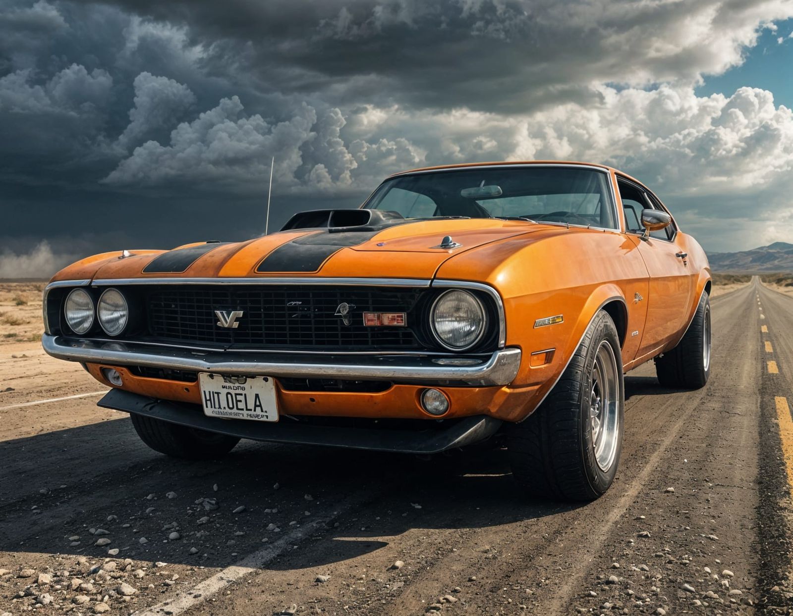 Post-Apocalyptic V8 Muscle Car in Mad Max Style