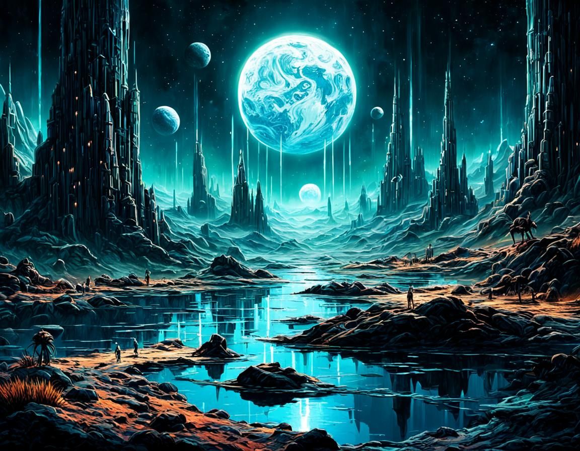 Lunar Oasis: Sci-Fi Space Art