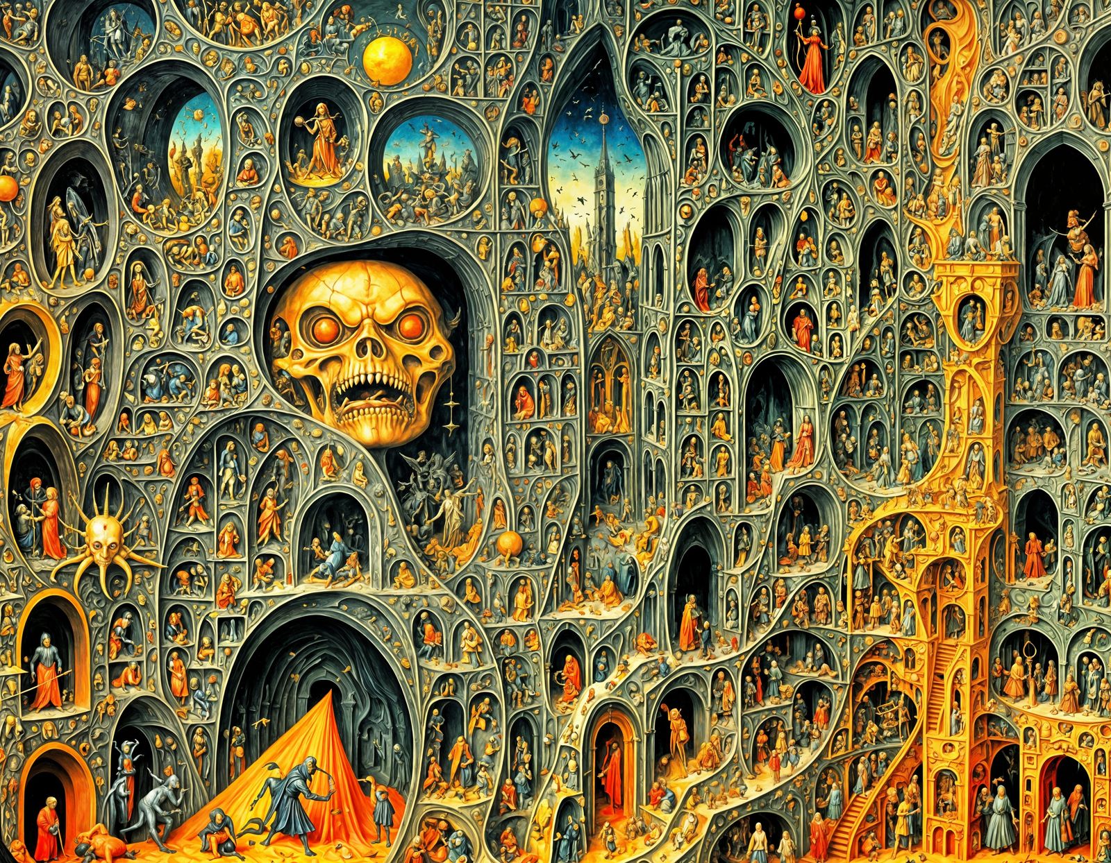 Demonic Abyss: A Hieronymus Bosch-Inspired Horror