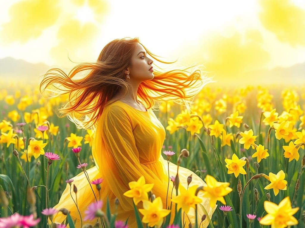 Ethereal Princess in Golden Haze