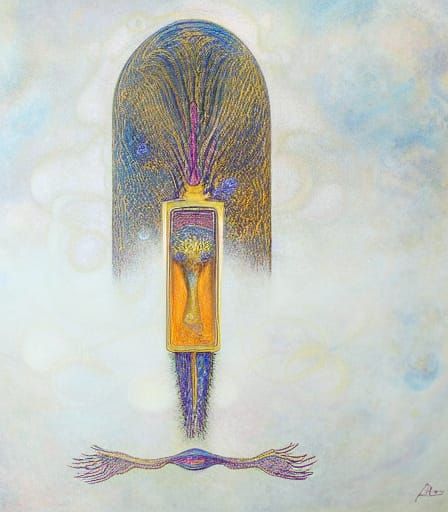 Anthropomorphic Figure in Oil, Dark Academia Style