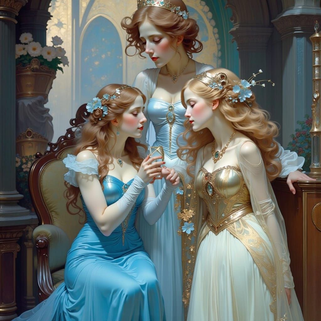 Cinderella in Elegant Art Nouveau Setting