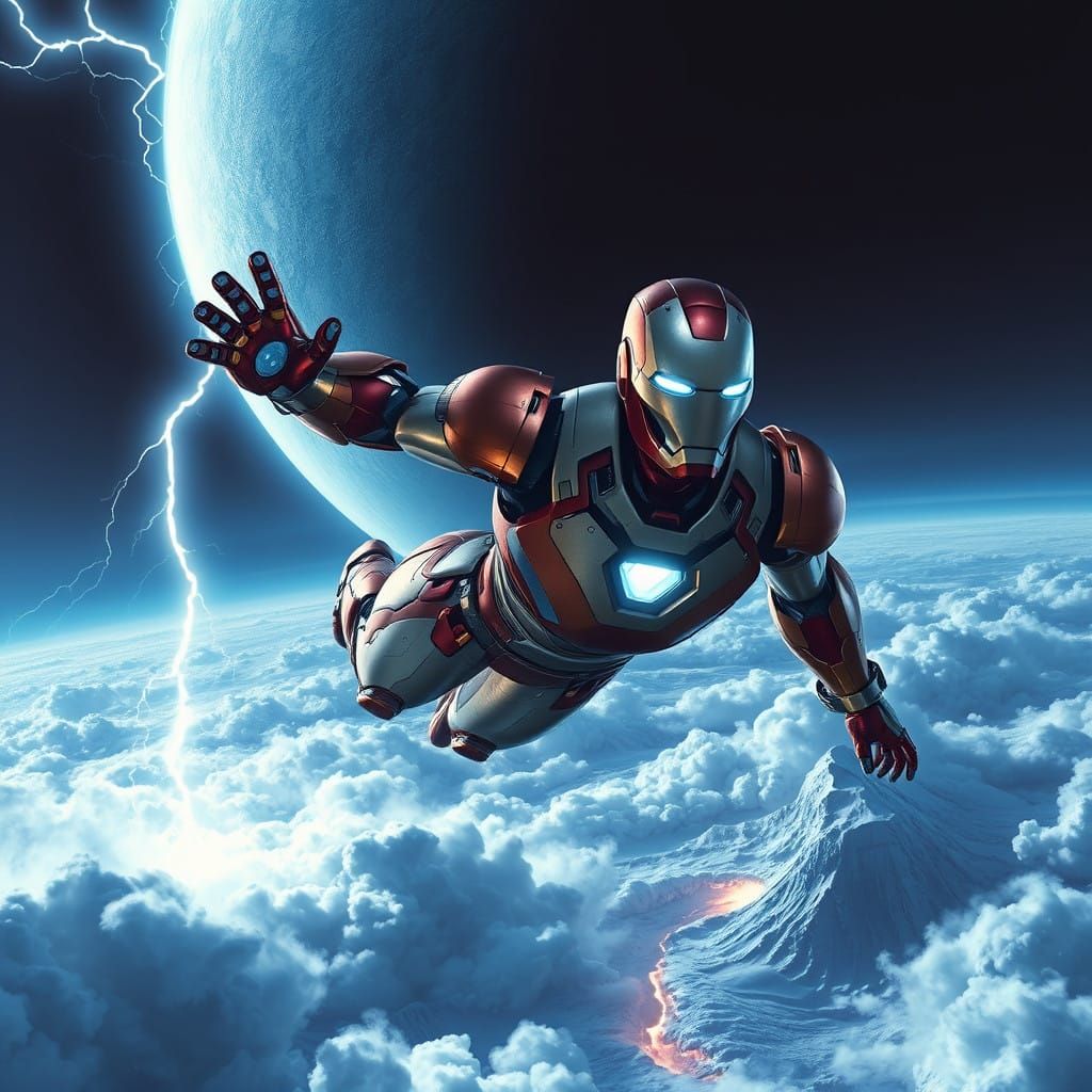 Ironman Soars Through Neptune's Turbulent Storms