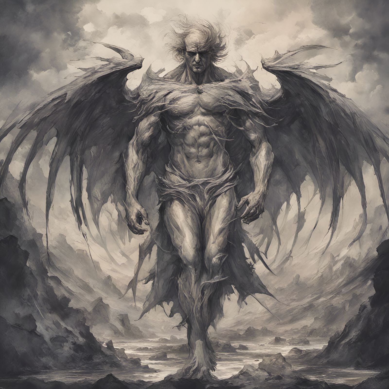 Fallen Angels in Watercolor by Cabanel