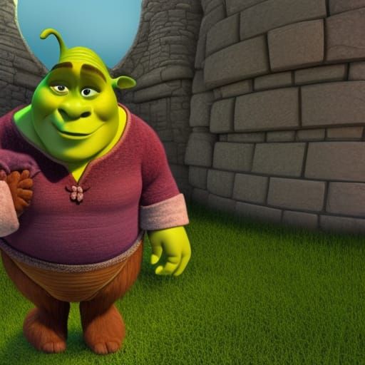 Shrek with Diabetes as 3D Digital Art