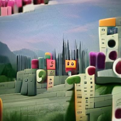 Numberblocks in Detailed Matte Painting Style