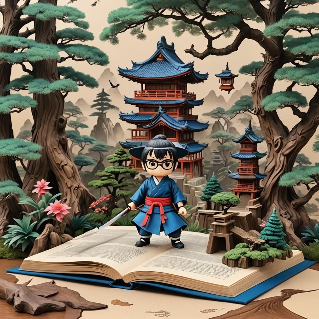 Japanese Palace Pop-Up Book with Ninja Boy