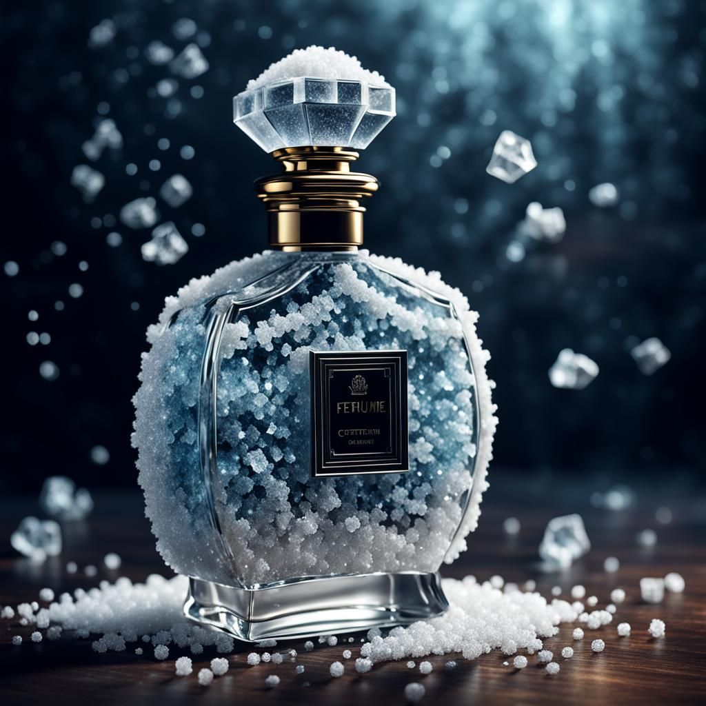 Perfume Bottle Covered in Sugar Crystals: Fantasy Art
