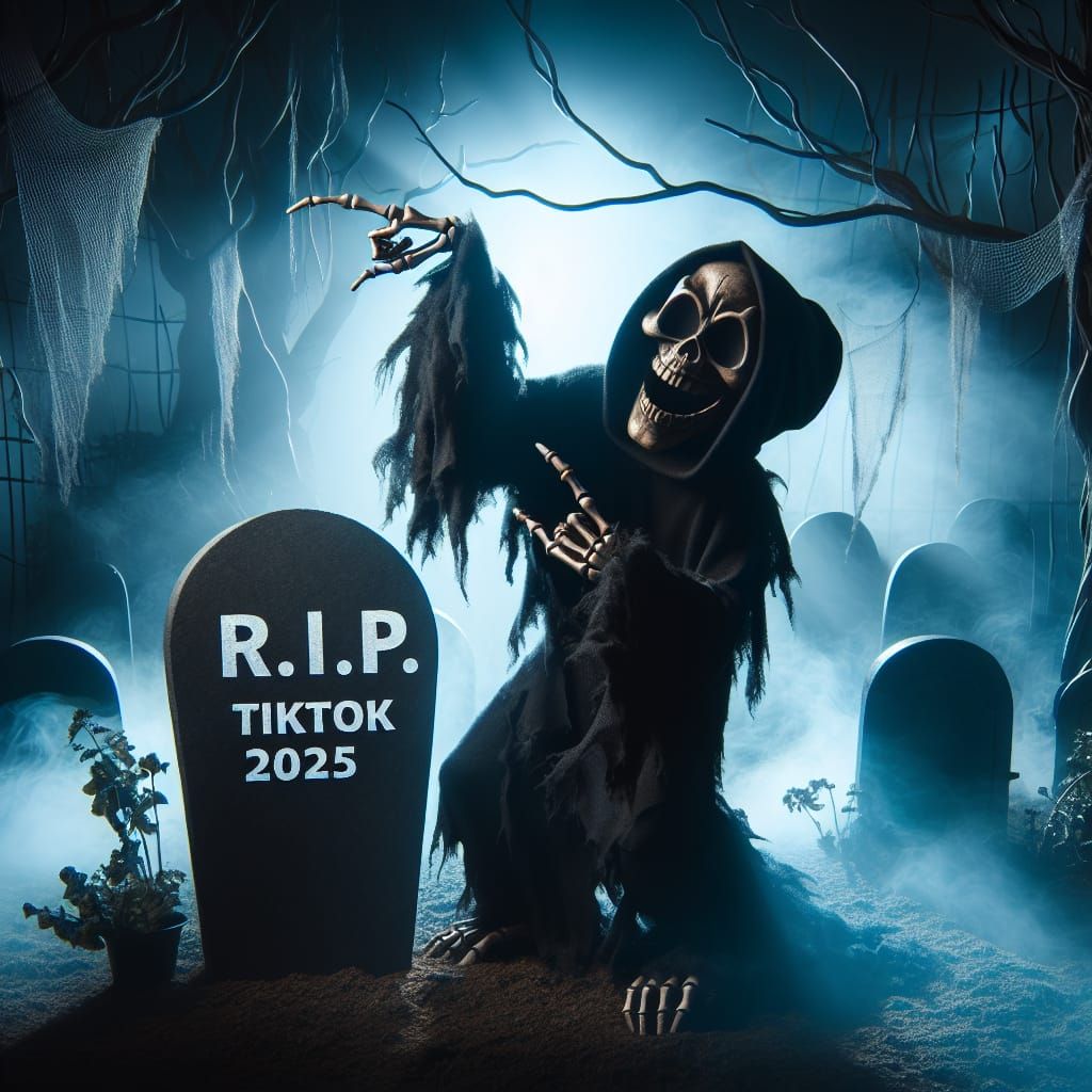 Grim Reaper Celebrates TikTok's Demise in a Hauntingly Humor...