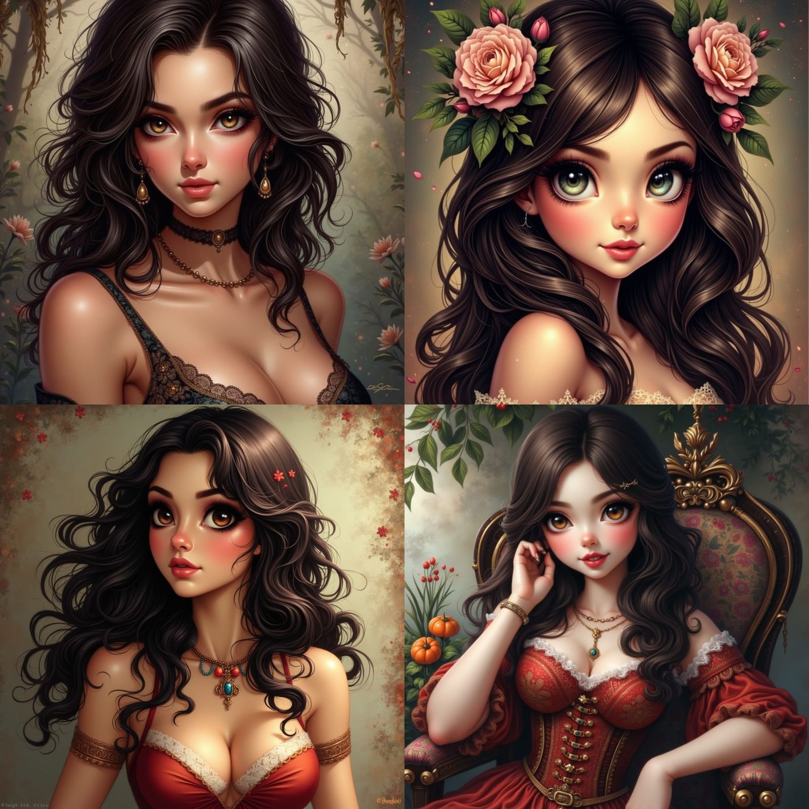 Latina Girl with Dark Hair and Brown Eyes