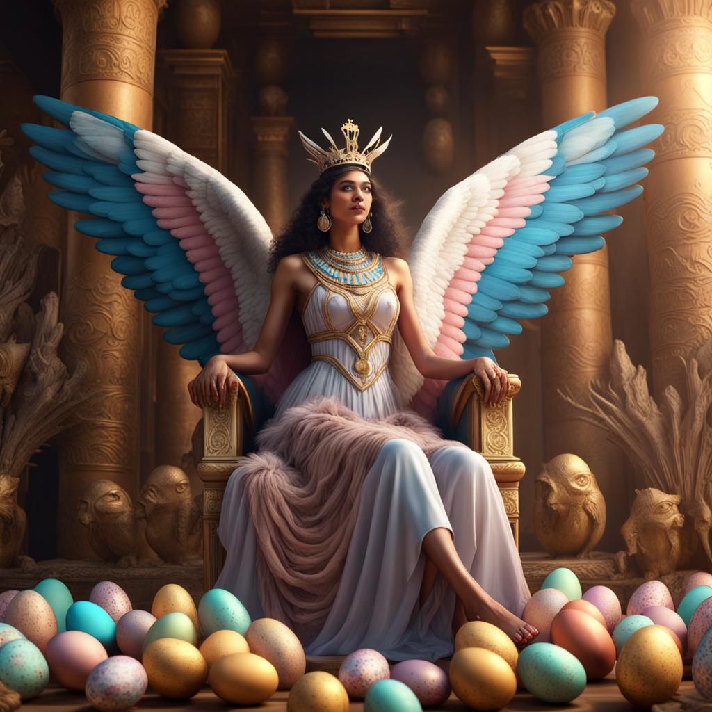 Egyptian Woman in Easter World, Hyperrealistic Art