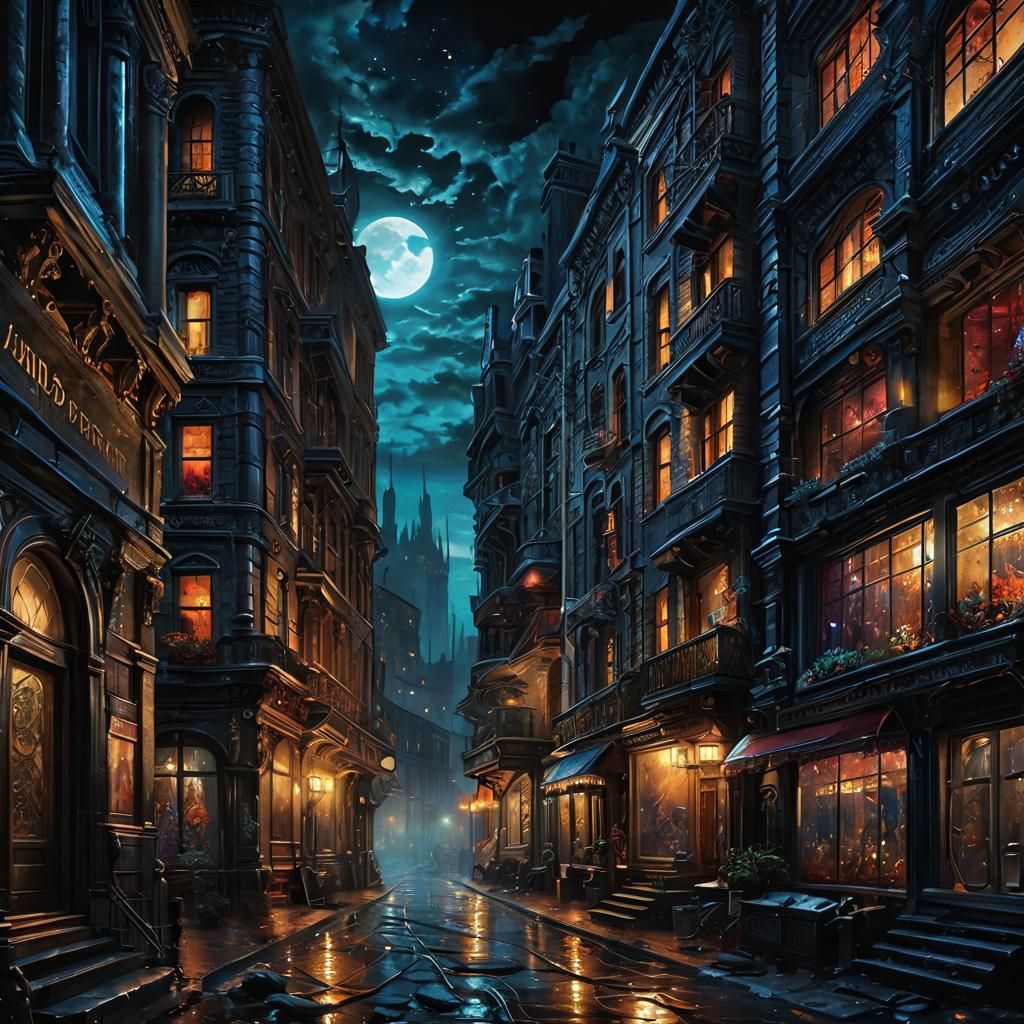 Ethereal Figure with Glowing Eyes in Oil Painting Style