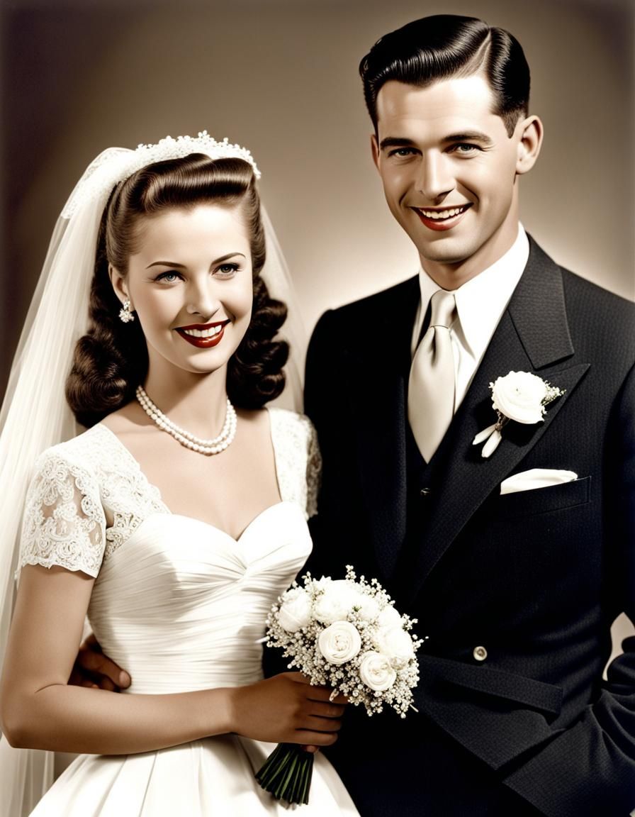 1940's Couple getting married